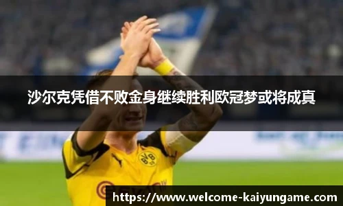 沙尔克凭借不败金身继续胜利欧冠梦或将成真